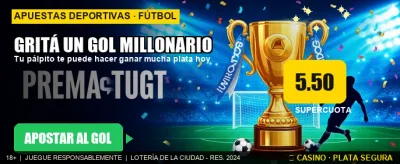 ¡Gol Millonario! Apostá y ganá banner